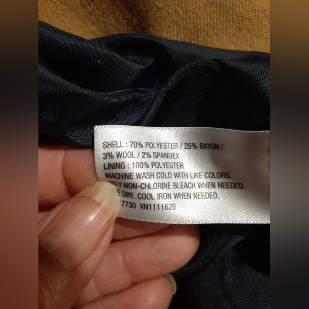 Merona Retro Women's Blazer Wool Blend Tan  Color Button Up Size 2 - Picture 8 of 8